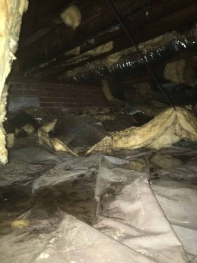 Crawl Space Mold Damage in Matthews NC Crawlspace Water Damage Restoration